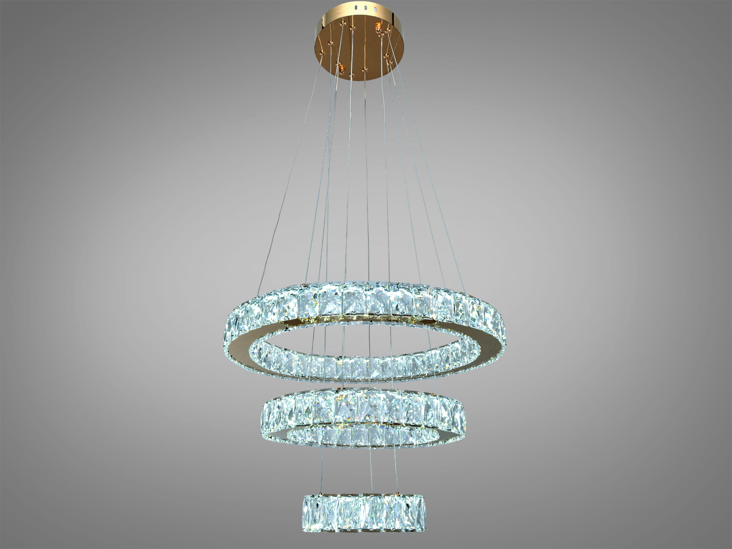 Кришталева світлодіодна люстра-підвіс, 56W