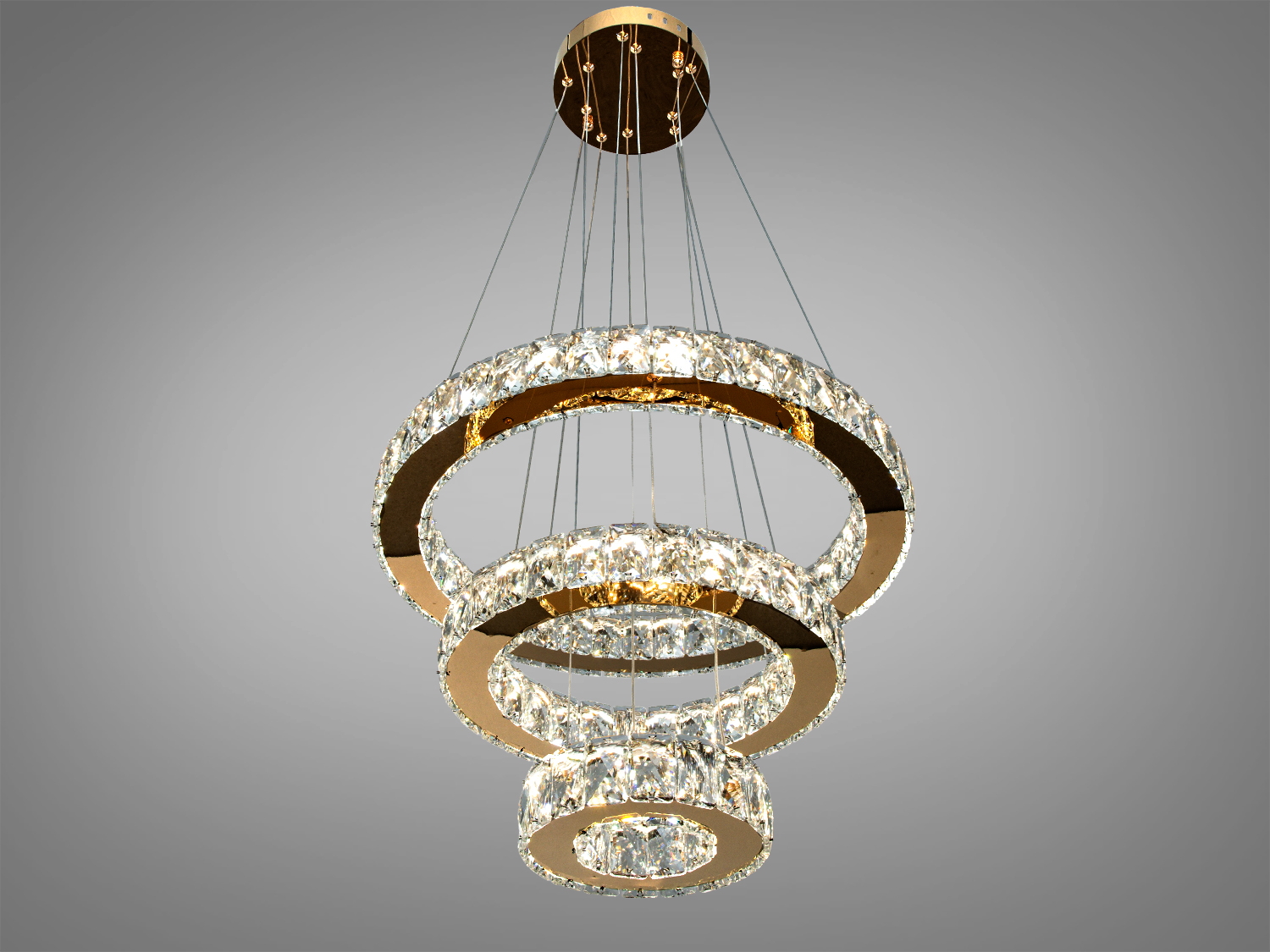 Кришталева світлодіодна люстра-підвіс, 56W