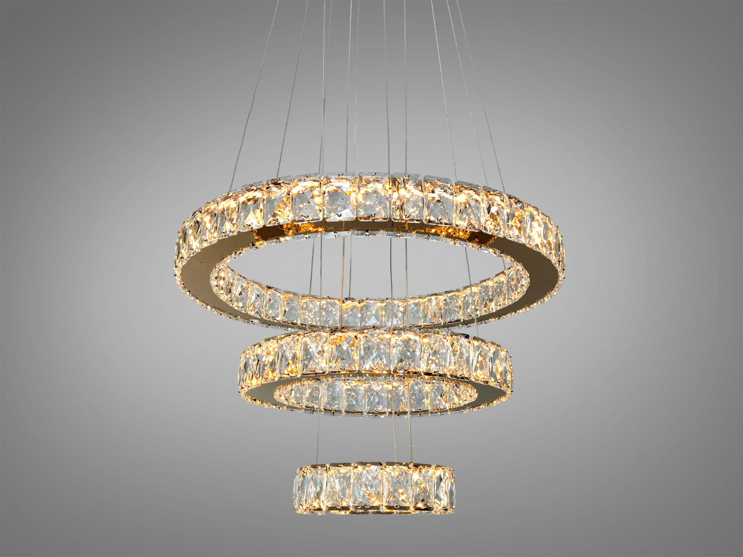 Кришталева світлодіодна люстра-підвіс, 56W