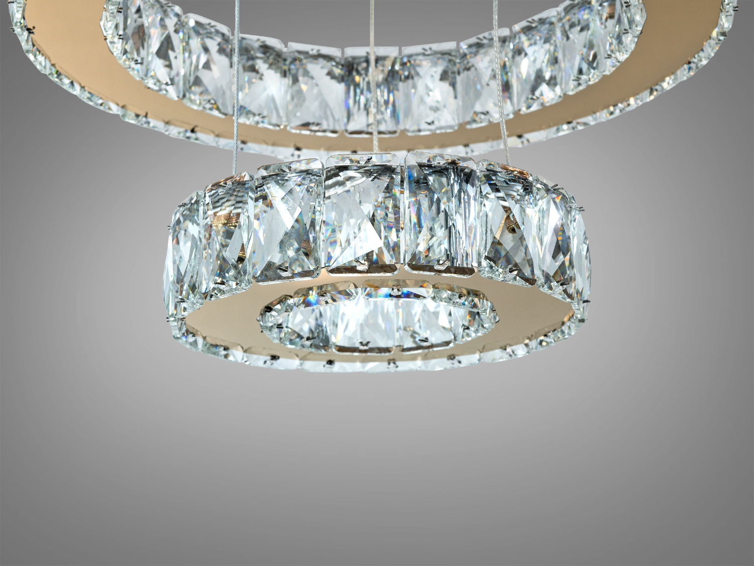 Кришталева світлодіодна люстра-підвіс, 56W