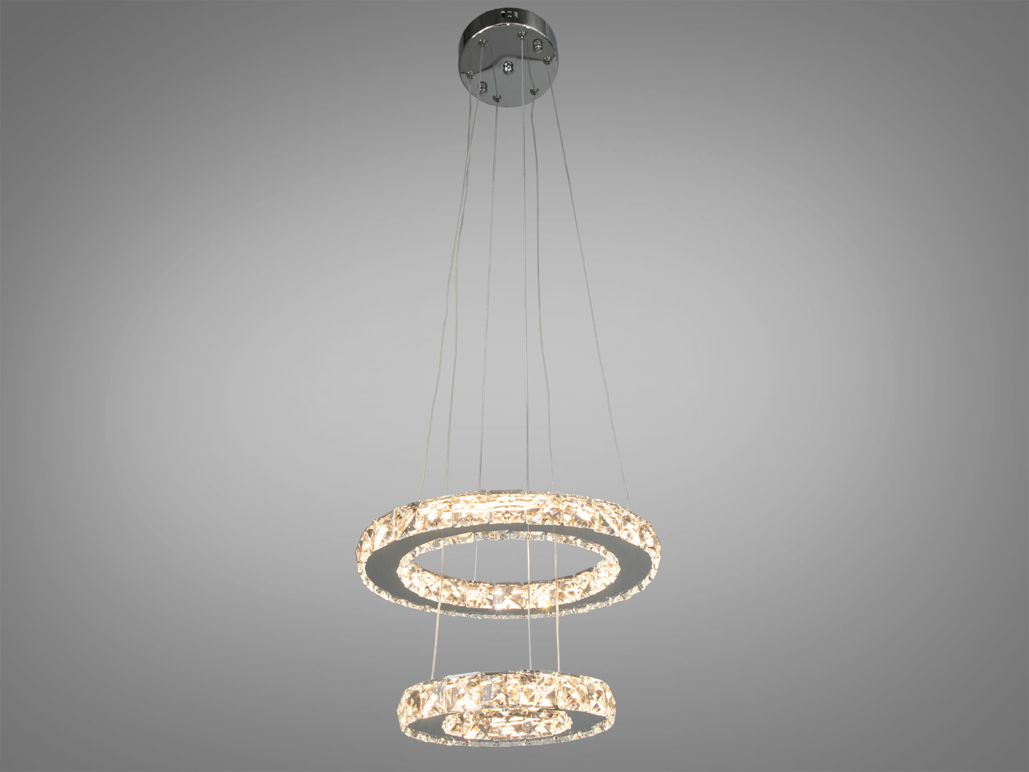 Підвісна люстра Diasha 7206-3W хром з кристалами для сучасного інтер′єру. Ідеальна для вітальні чи спальні.