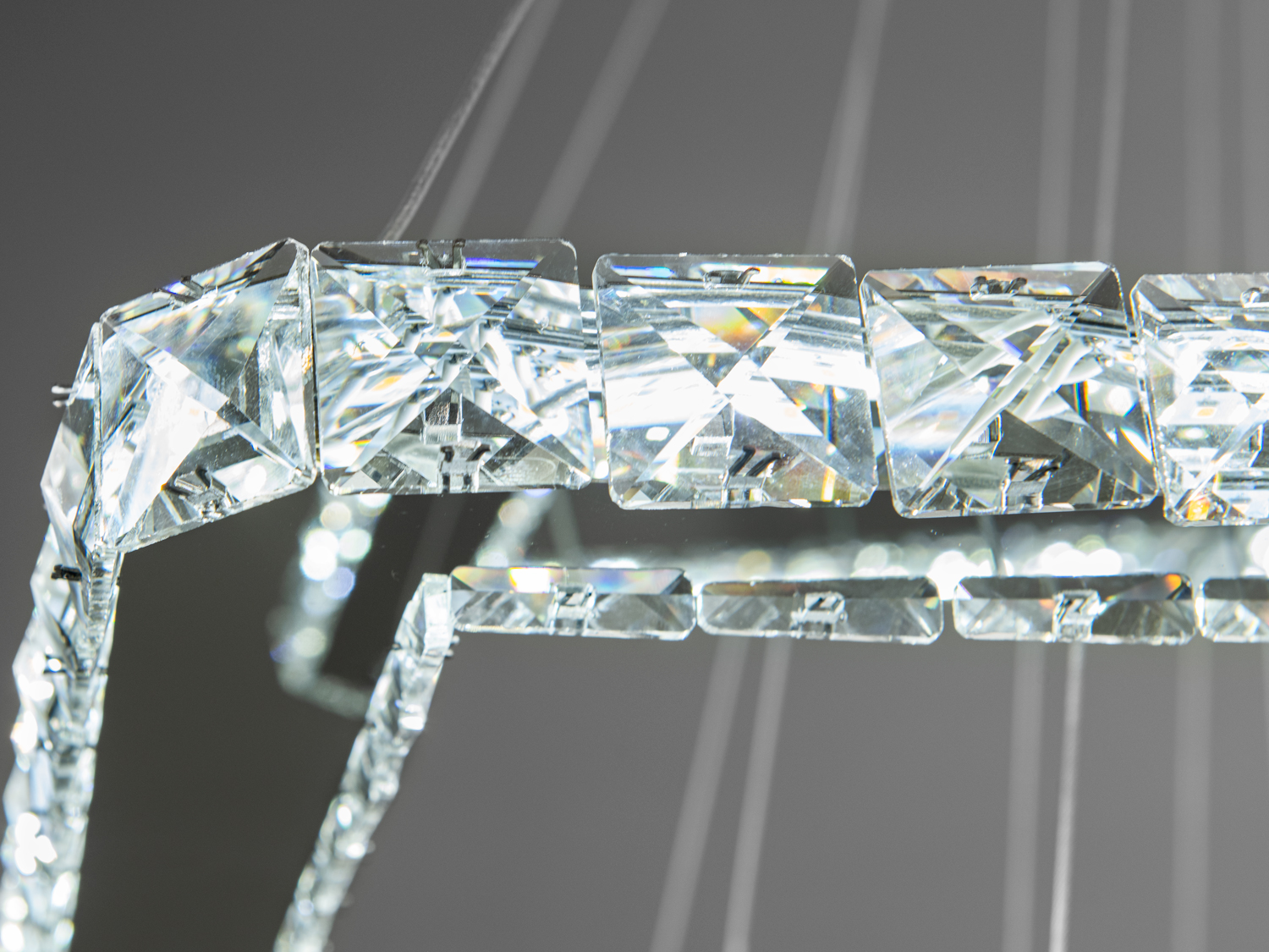 Кришталева LED люстра Люксовий каскад хром 110Вт