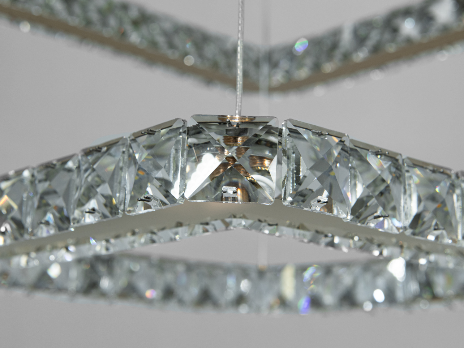 Світлодіодна підвісна люстра 7223-6W-500+340G золото 62W