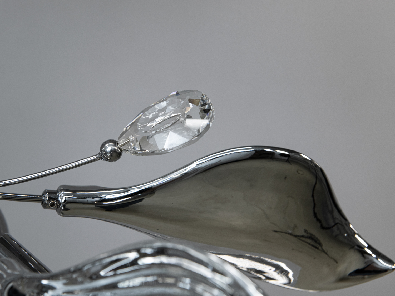 Люстра з керамічними елементами на кухню, хром, на 6 ламп