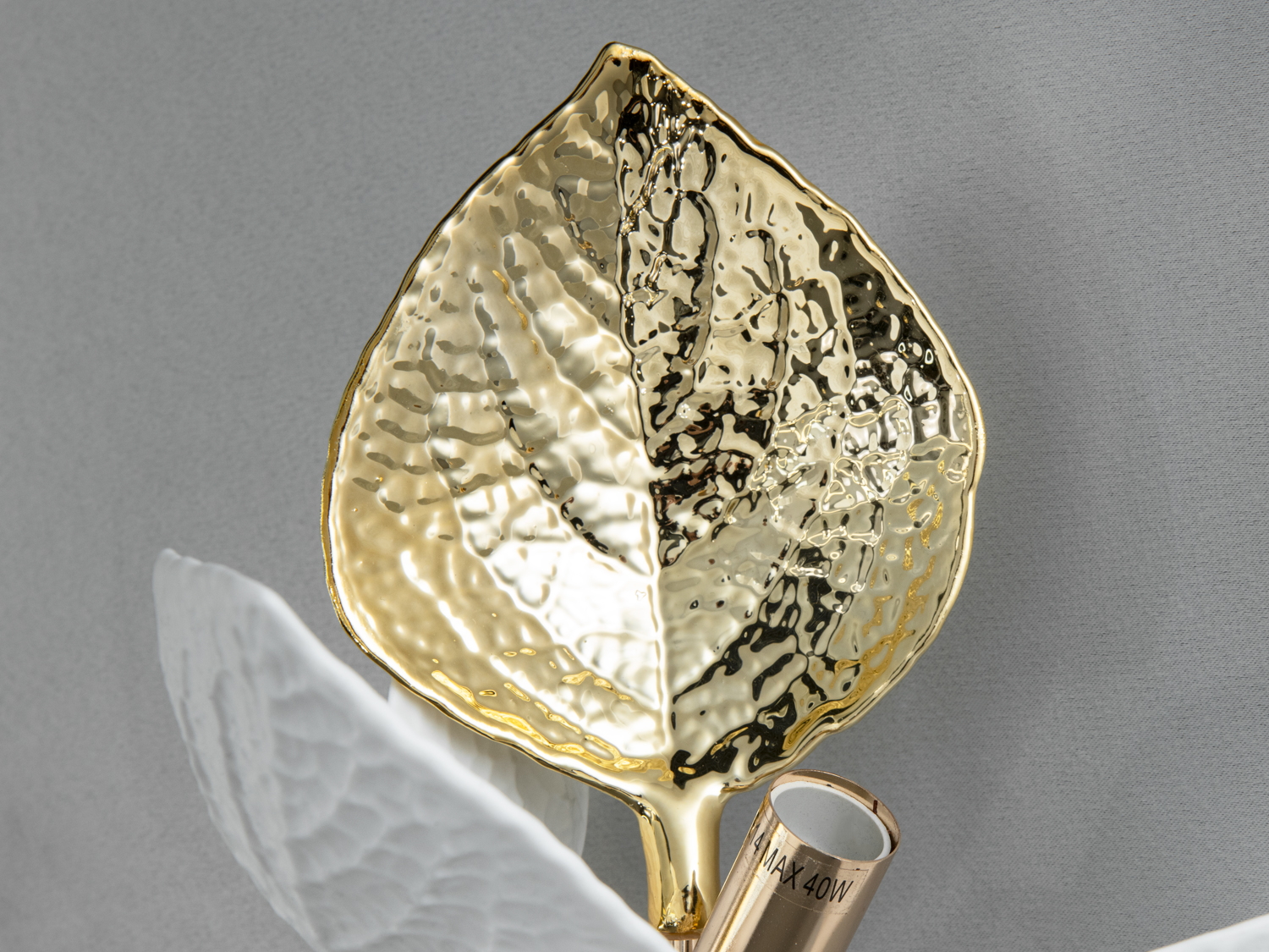 Бра Diasha кераміка золото дві лампи E14 листя