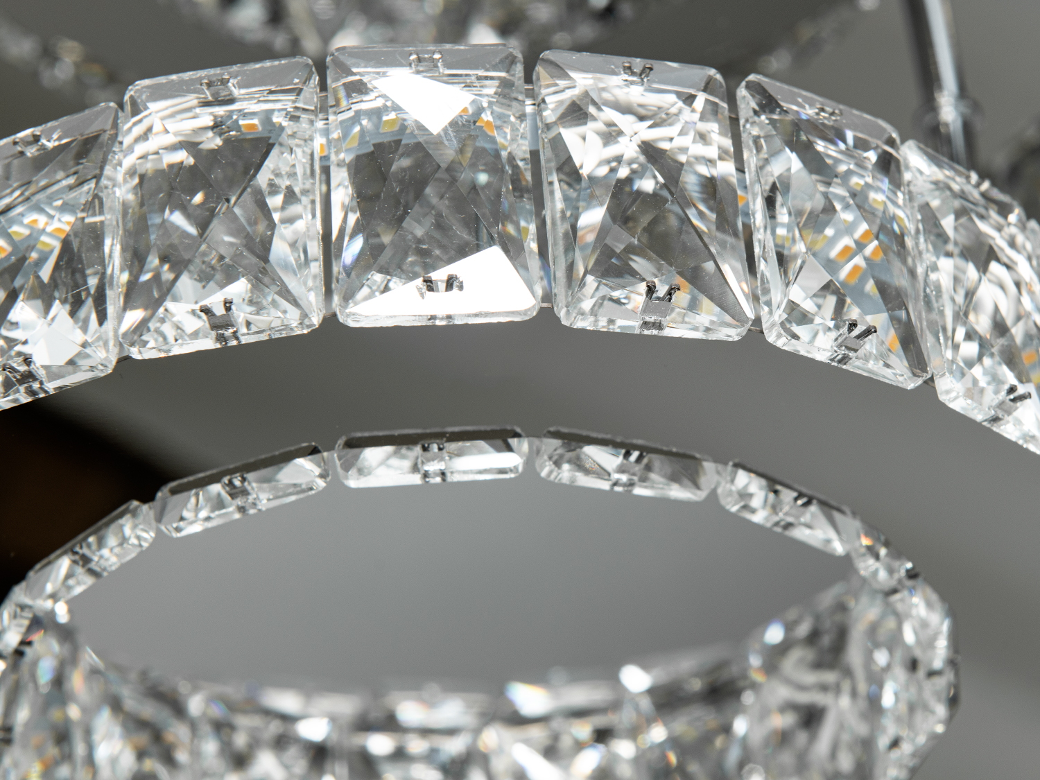 Сучасна кришталева LED-люстра кільця в спальню, колір хром, 40W