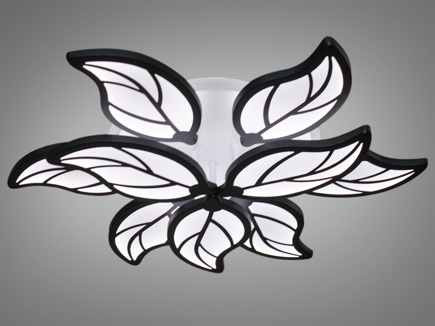 LED-люстра у спальню з пультом, колір чорний, 155W на 22м2