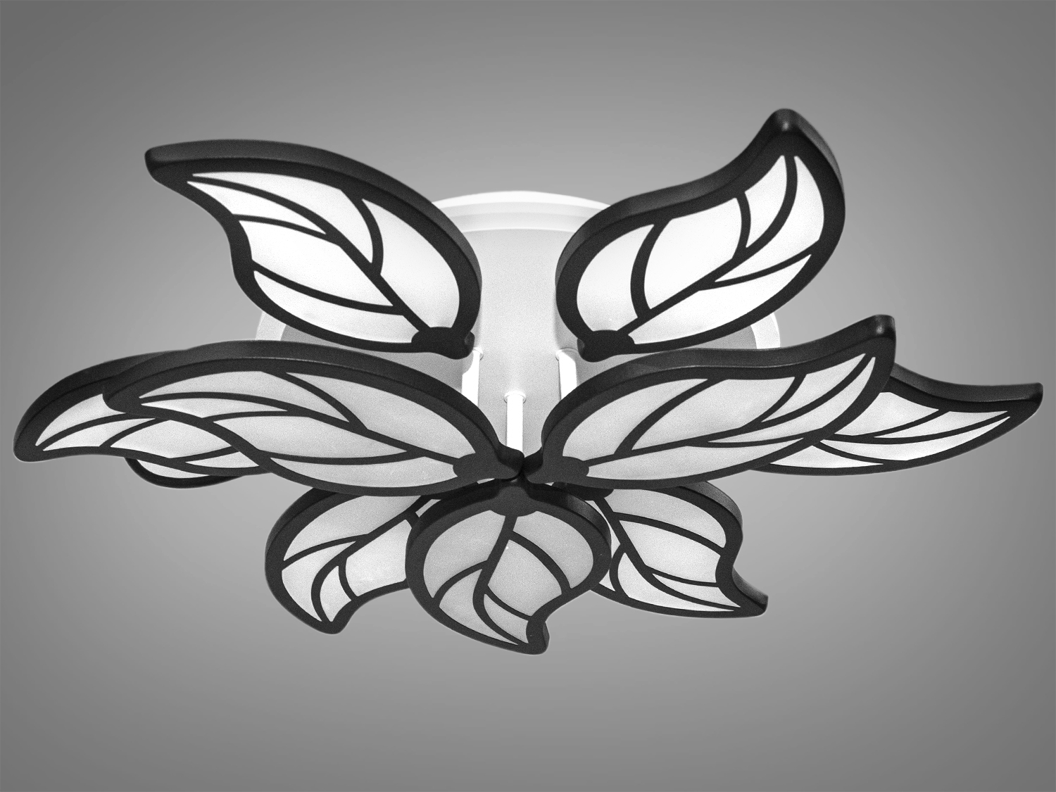 LED-люстра у спальню з пультом, колір чорний, 155W на 22м2