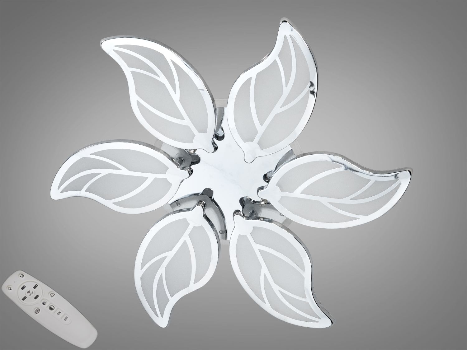 Світлодіодна стельова люстра 8028-6HR хром з пультом