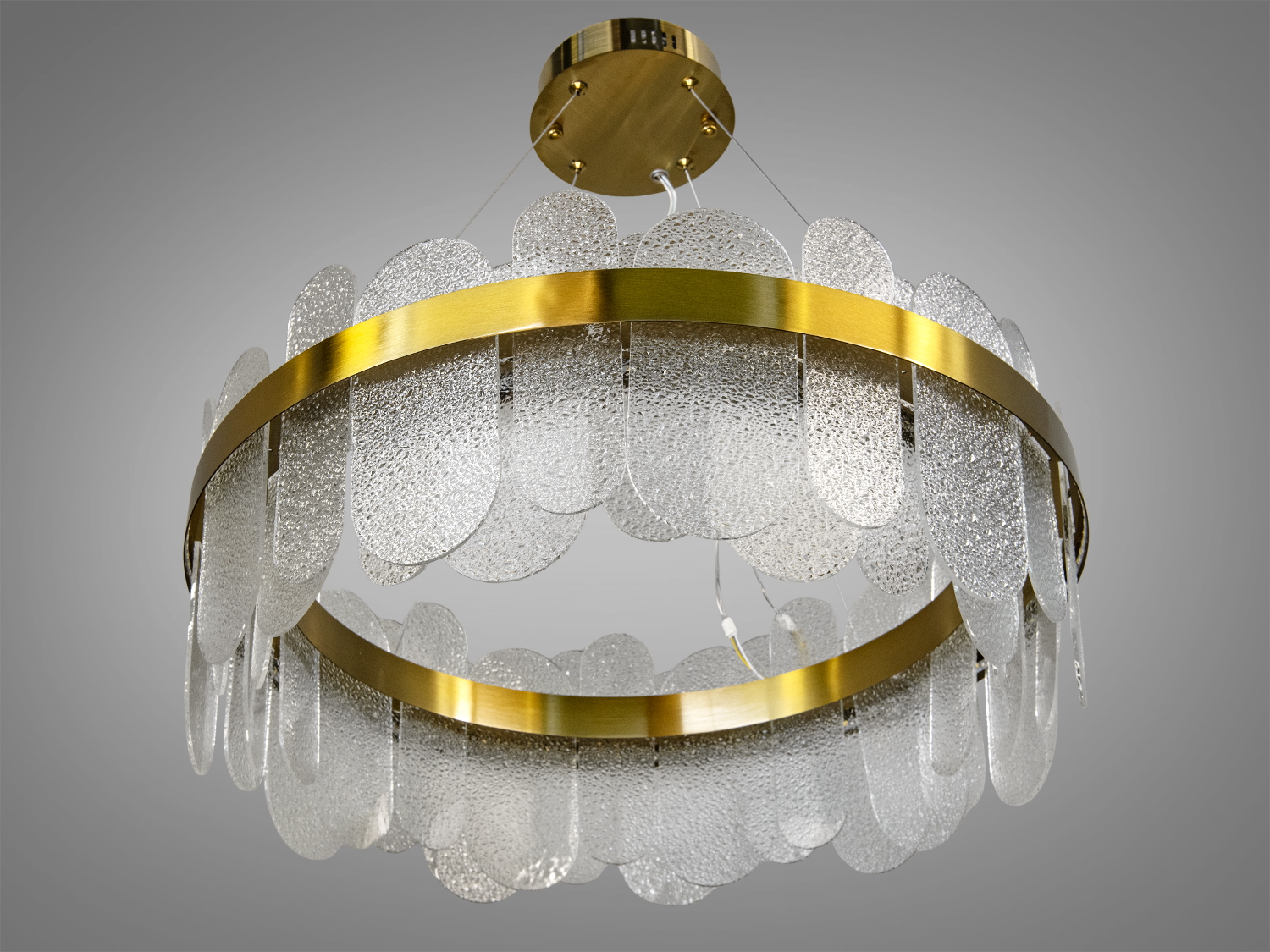 Підвісна люстра 803-600SGD золото скляні елементи