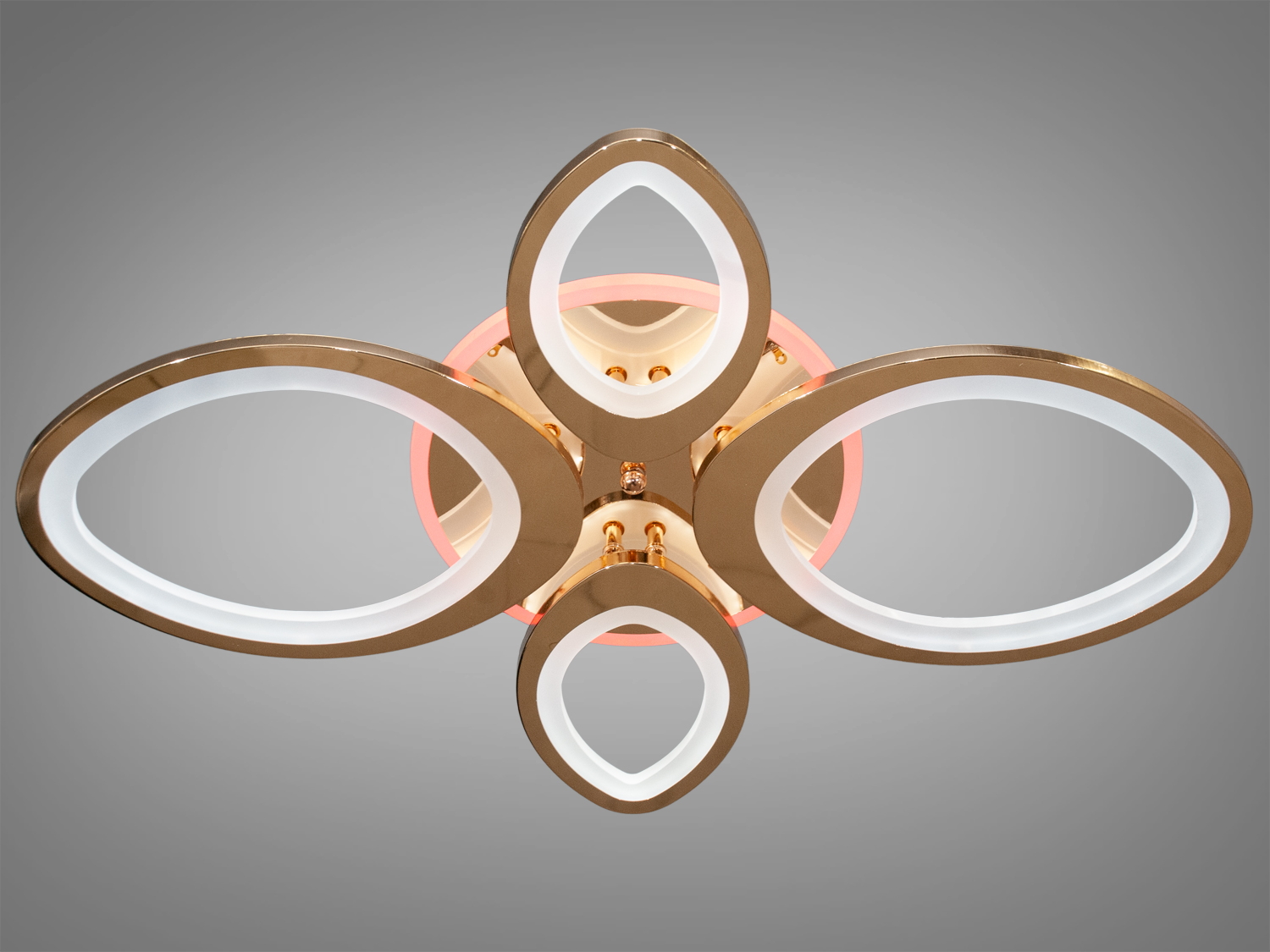 Стельова LED люстра в дитячу з диммером, колір золото, 85W на 12м2