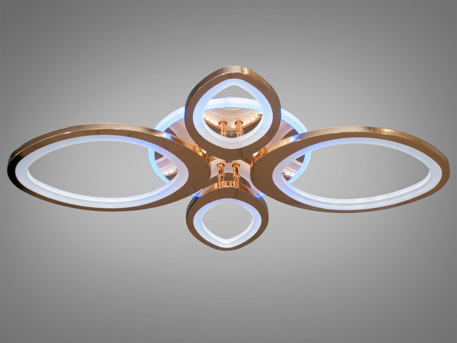 Стельова LED люстра в дитячу з диммером, колір золото, 85W на 12м2