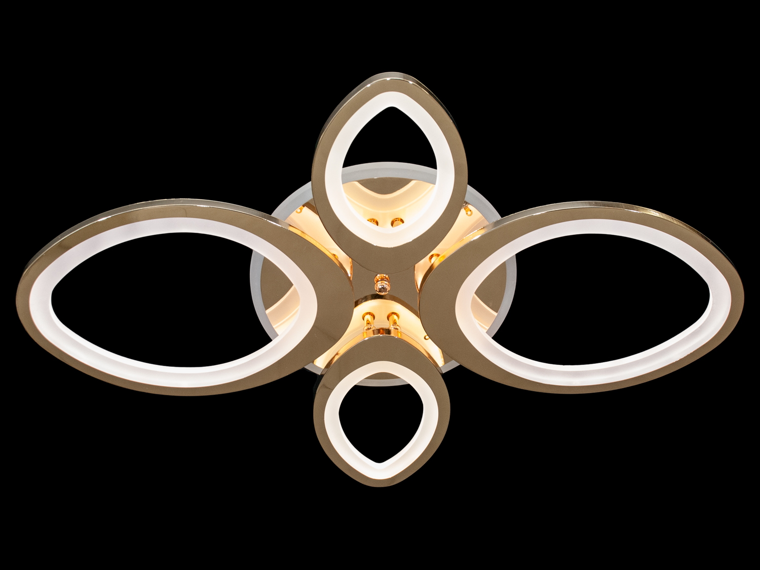 Стельова LED люстра в дитячу з диммером, колір золото, 85W на 12м2