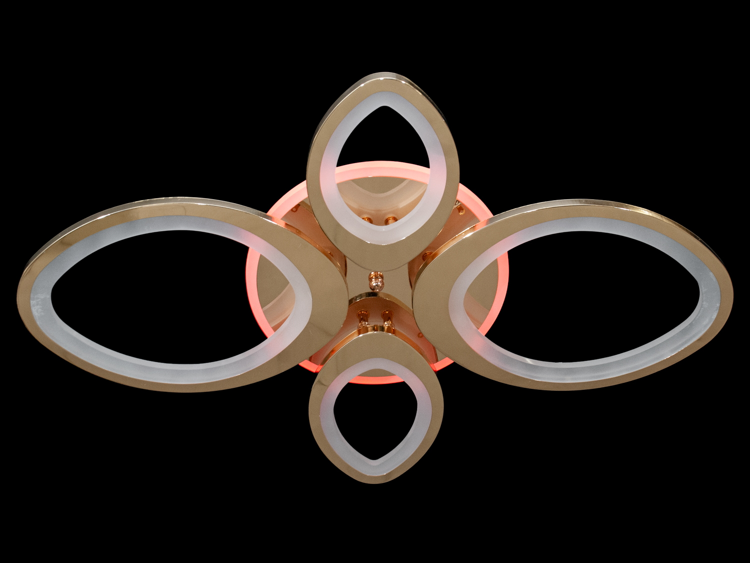 Стельова LED люстра в дитячу з диммером, колір золото, 85W на 12м2