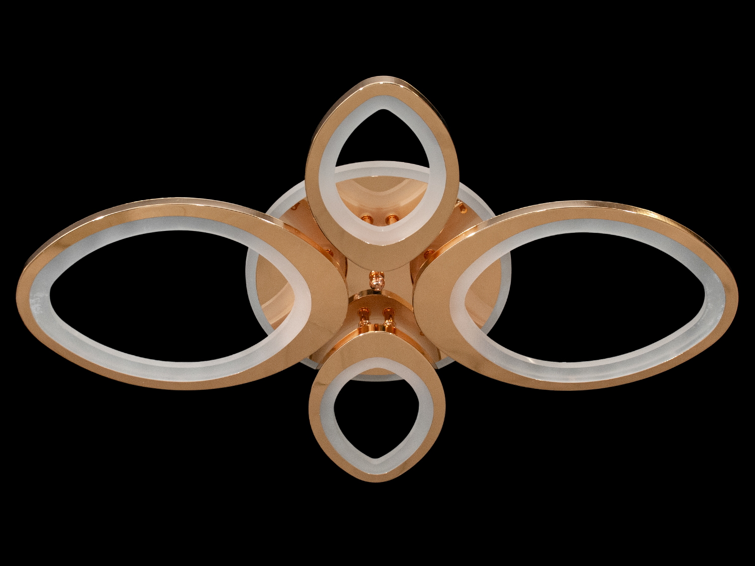 Стельова LED люстра в дитячу з диммером, колір золото, 85W на 12м2