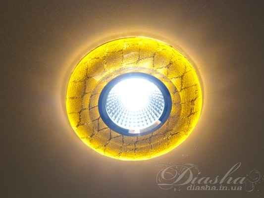 Візуально привабливий, оригінальний, точковий світильник з вбудованою світлодіодною лампою 809G-44, золотого кольоруLED downlights, Точечные светильники, Серия SBT, Врезка