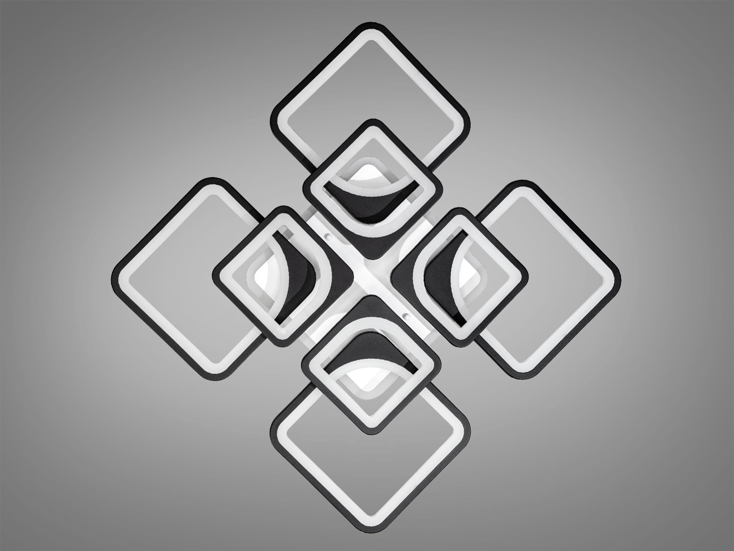 Сучасна світлодіодна люстра серії 8060 у чорному кольорі з пультом. Ідеальна для сучасних інтер′єрів.