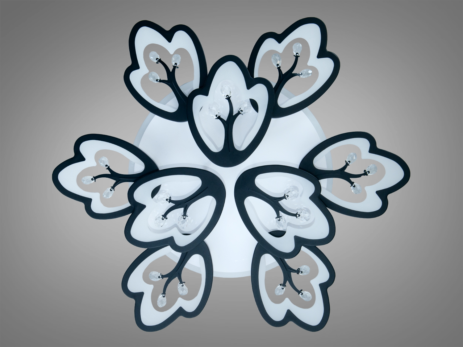 Потолочна люстра LED 8148-6 чорний сучасний дизайн дистанційне керування