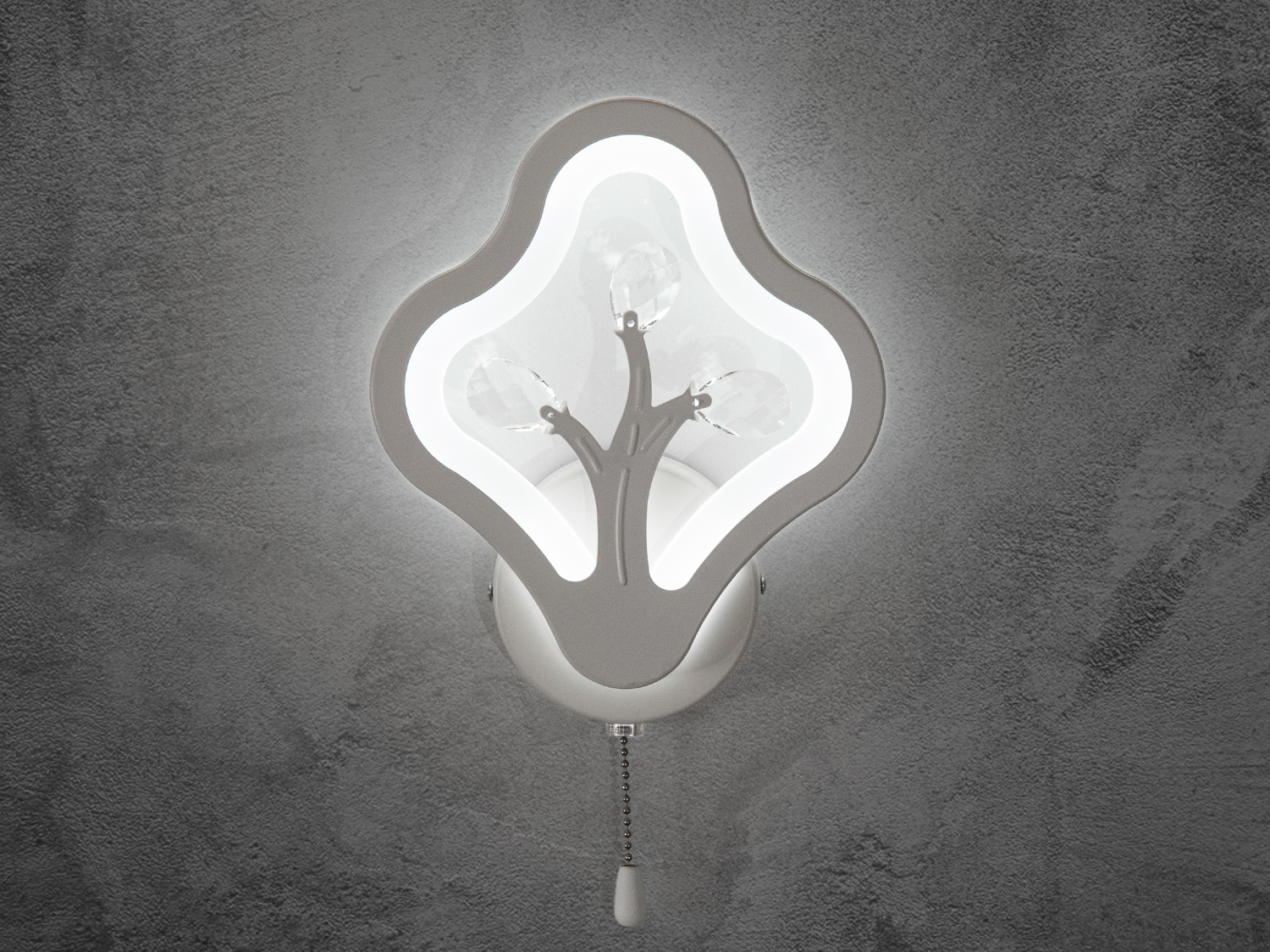 Приліжкове світлодіодне бра в спальню, колір білий, 12 W