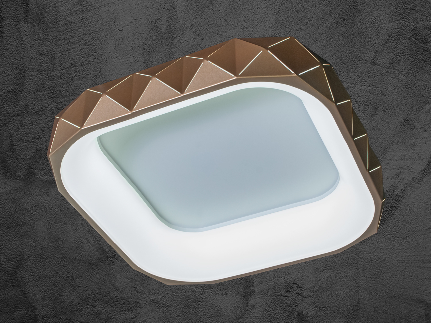 Стельовий світильник з м′яким білим світлом і стильним геометричним оформленням. Відмінно підходить для офісних приміщень.