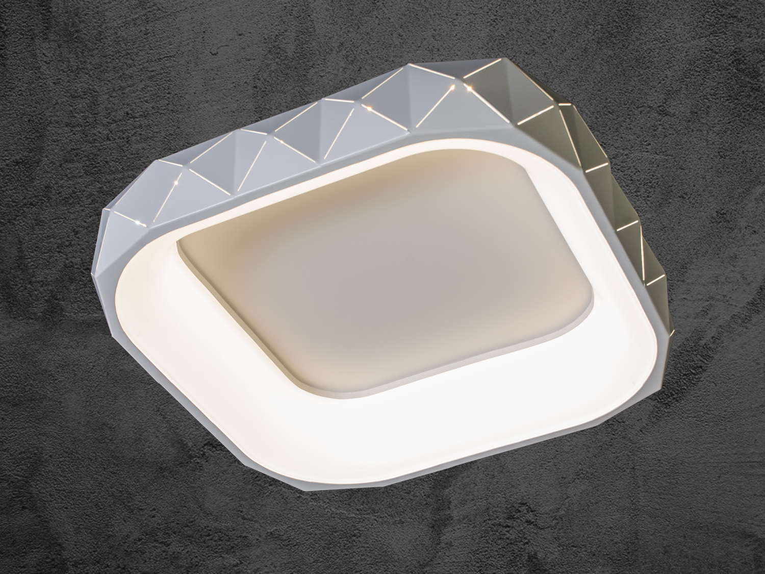 Світлодіодний світильник 50W з регульованим кольором світіння, ідеальний для сучасних інтер′єрів з геометричним дизайном.