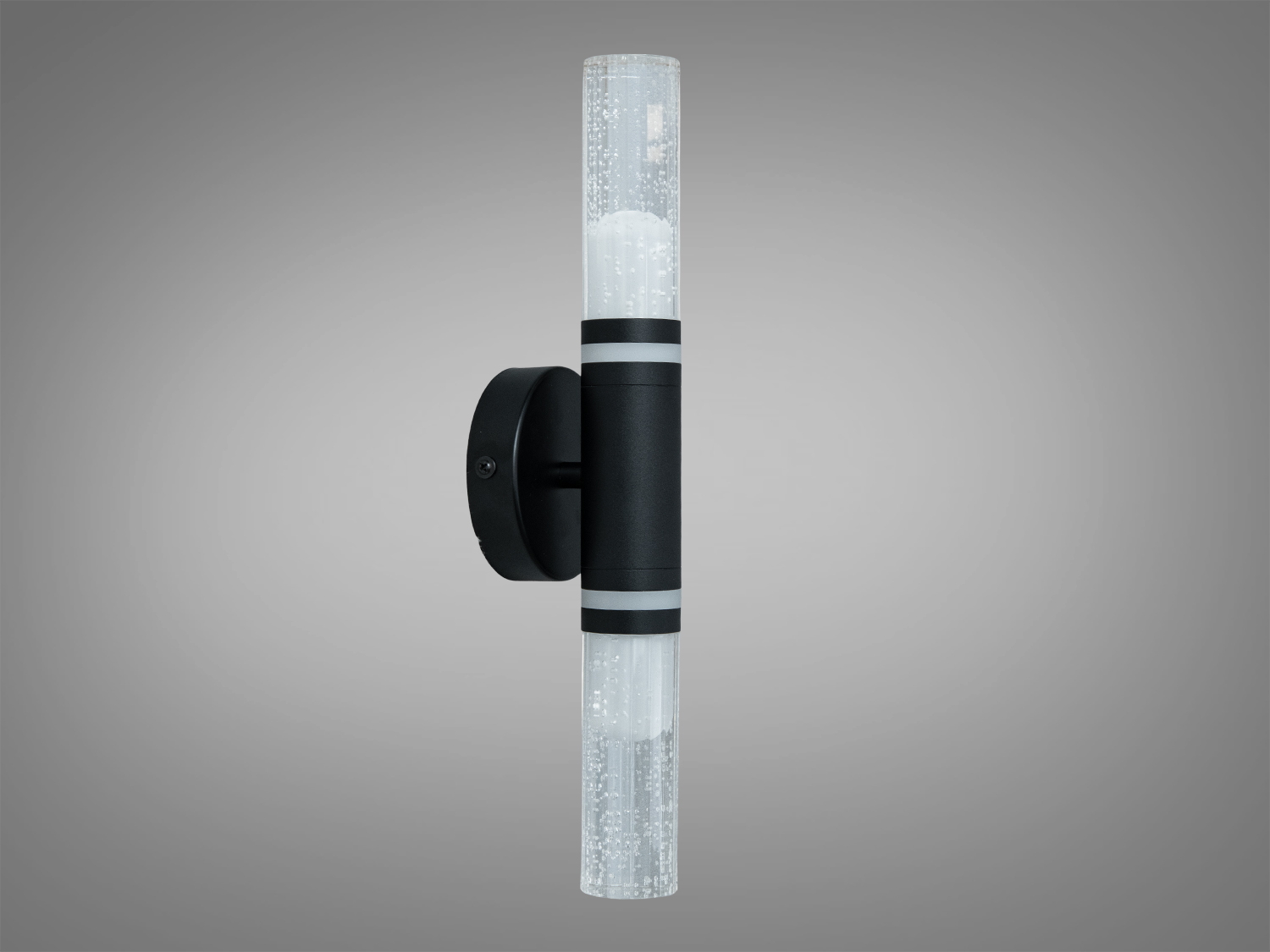 Настінне світлодіодне бра Diasha чорне LED 6 Вт скляний бульбашковий плафон