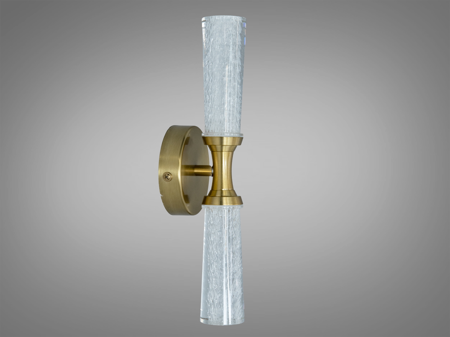 Бра з вертикальними скляними плафонами, матова металева основа, ідеальне для коридору.