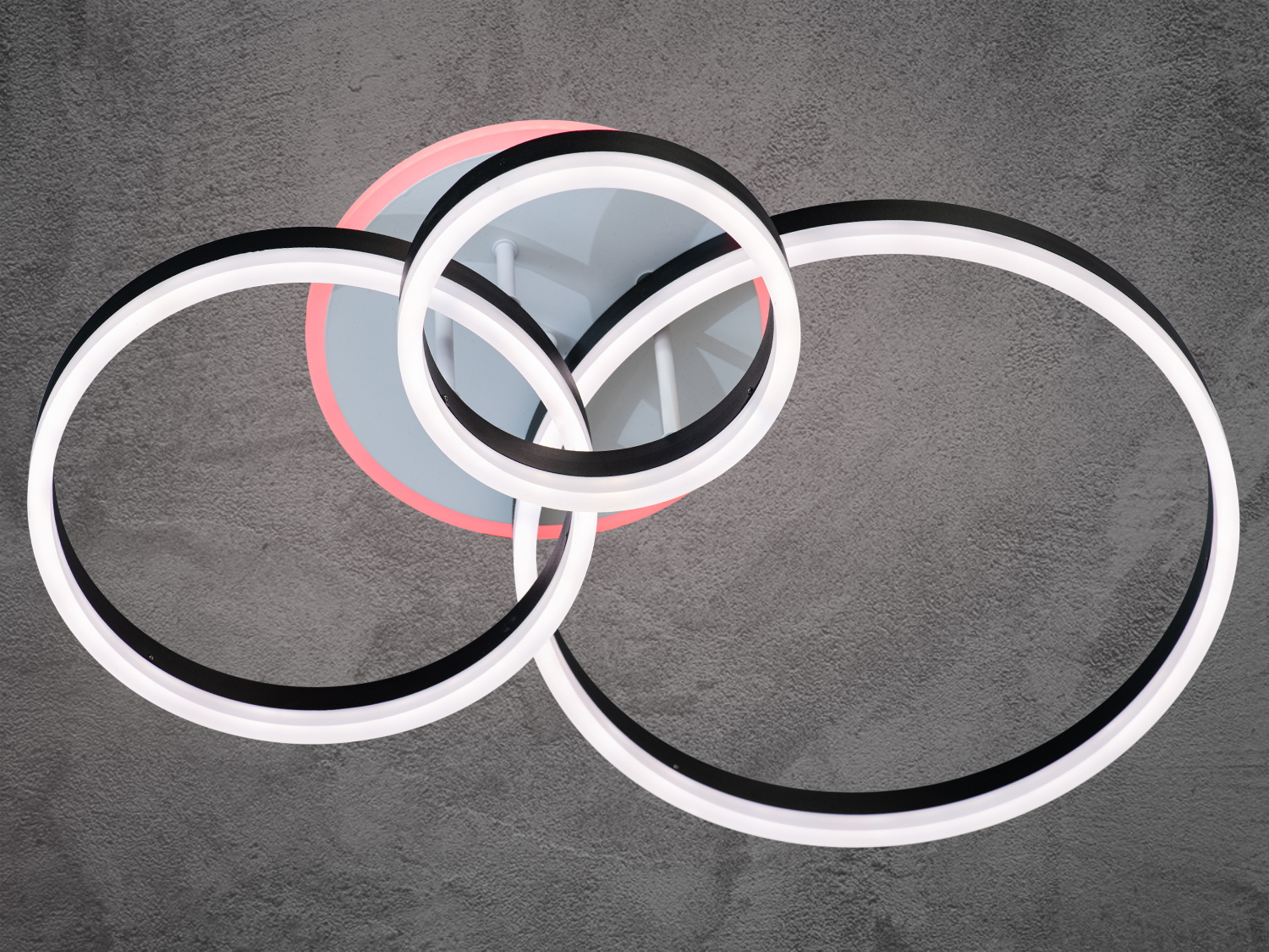 Стельова LED люстра кільця 8174-3BK-LS чорна 120 Вт пульт димер підсвітка