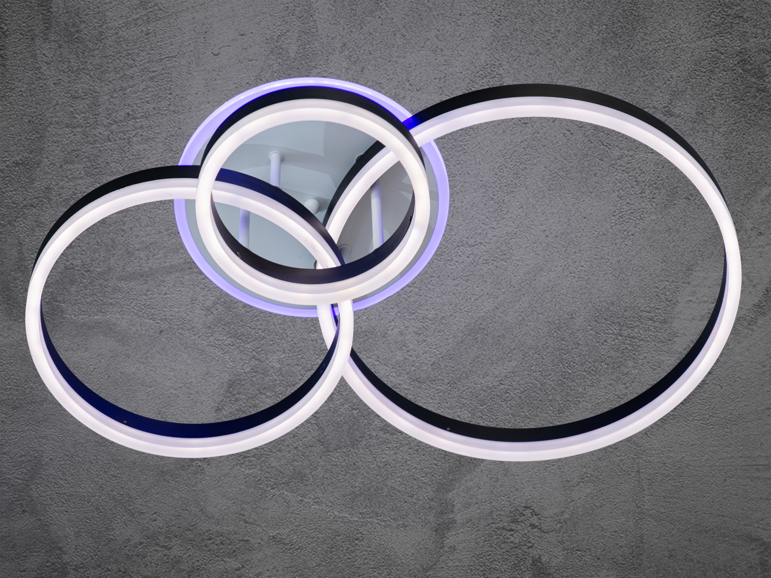 Стельова LED люстра кільця 8174-3BK-LS чорна 120 Вт пульт димер підсвітка