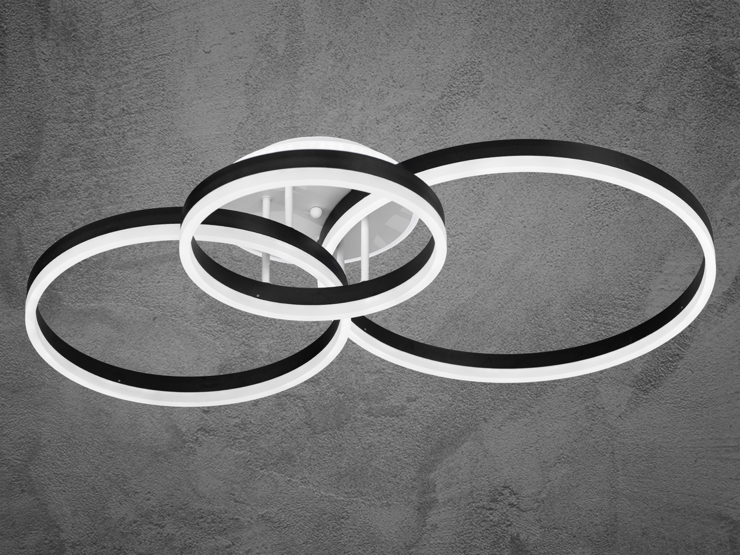 Стельова LED люстра кільця 8174-3BK-LS чорна 120 Вт пульт димер підсвітка