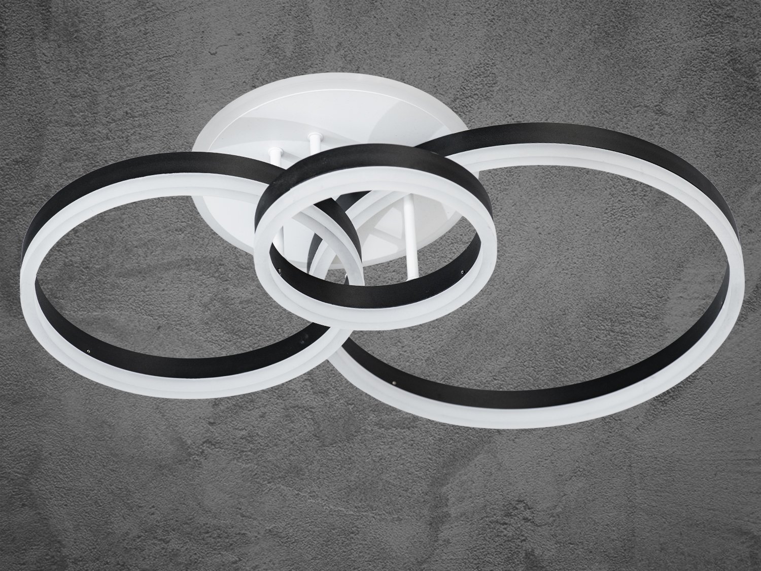 Стельова LED люстра кільця 8174-3BK-LS чорна 120 Вт пульт димер підсвітка