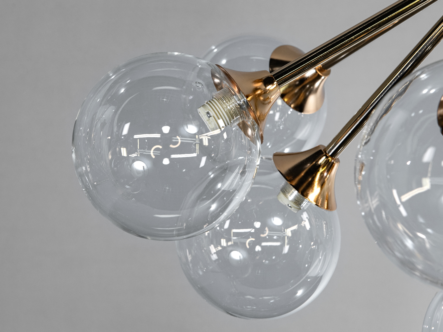 Люстра Лофт Молекула 10 ламп золото сучасний дизайн