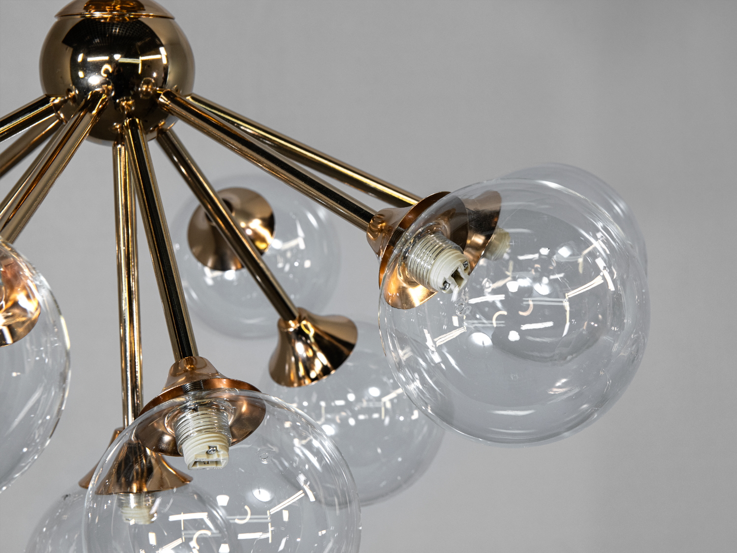 Люстра Лофт Молекула 10 ламп золото сучасний дизайн