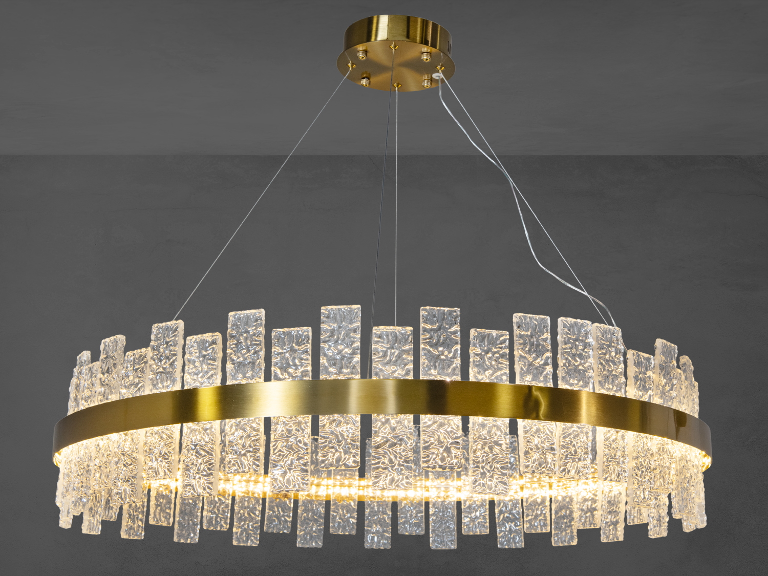Підвісна люстра Diasha бронза LED 90Вт кришталеві елементи