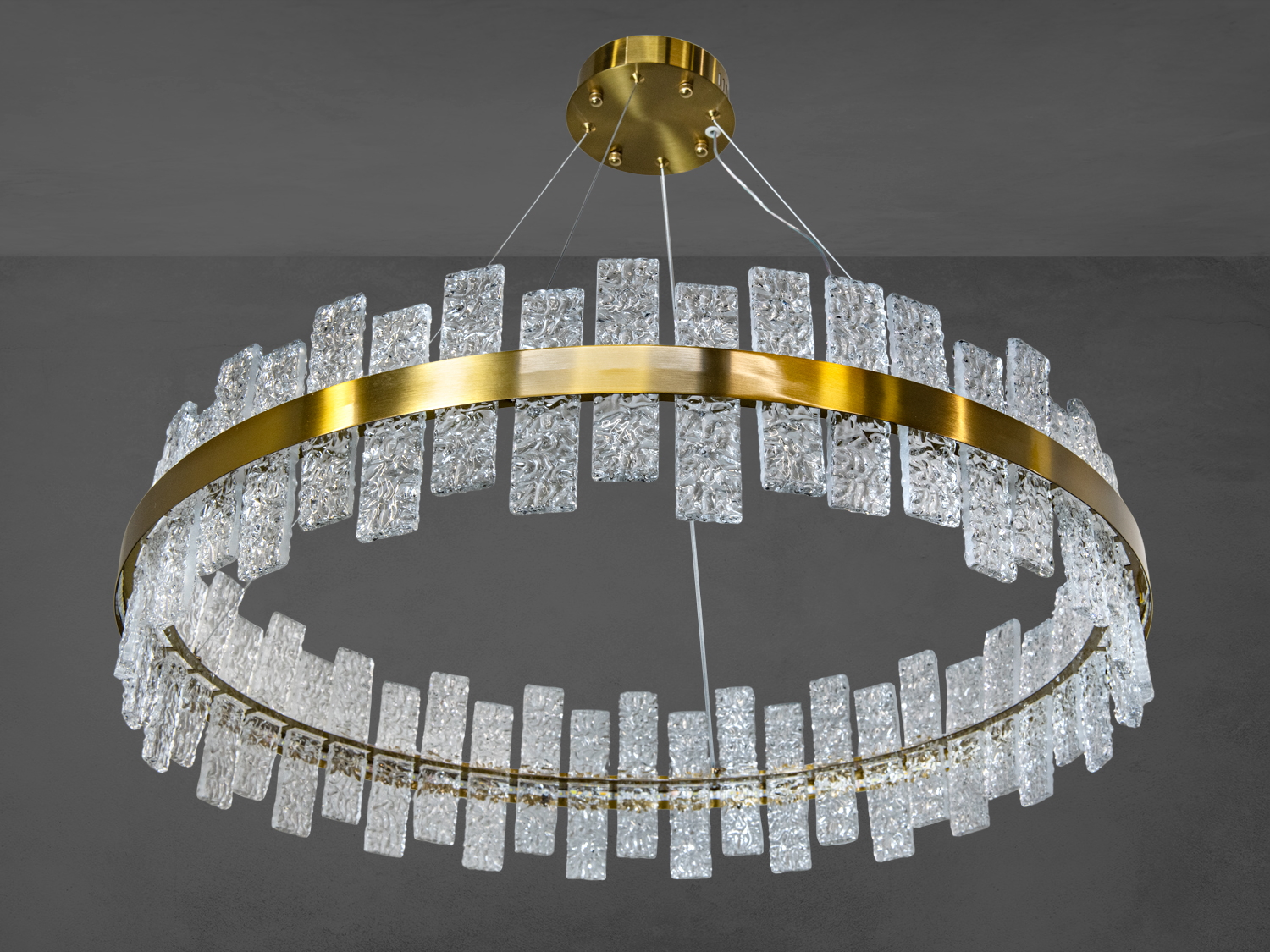 Підвісна люстра Diasha бронза LED 90Вт кришталеві елементи