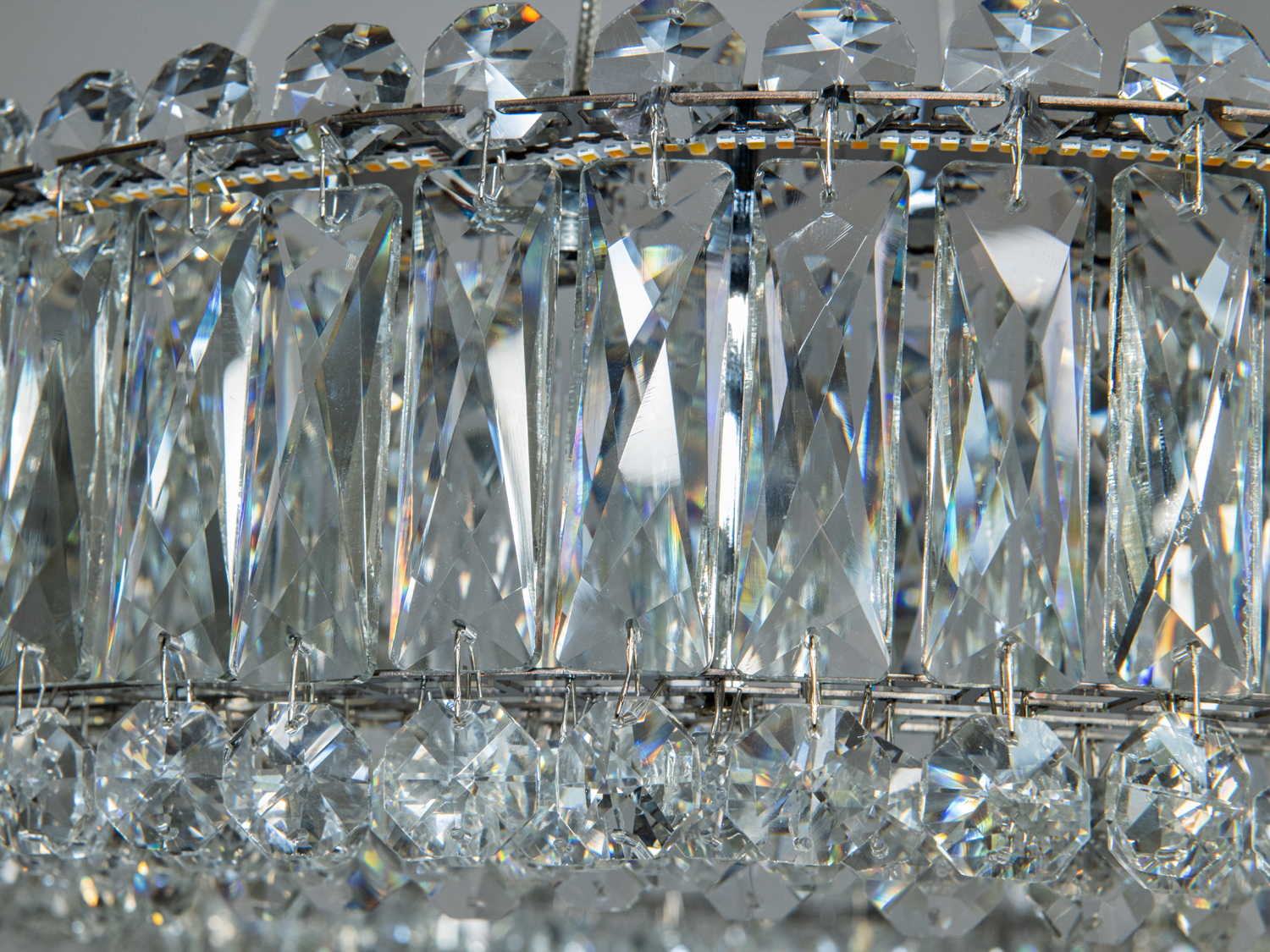 Кришталева люстра підвіс 8693-500CH хром LED 55Вт