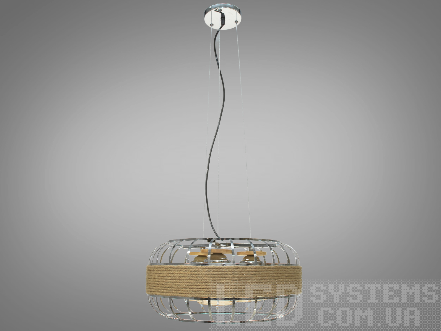 Незвичайний світильник-підвіс у стилі Лофт, колір хром, 3 лампиПодвесы, Винтаж, Светильники 