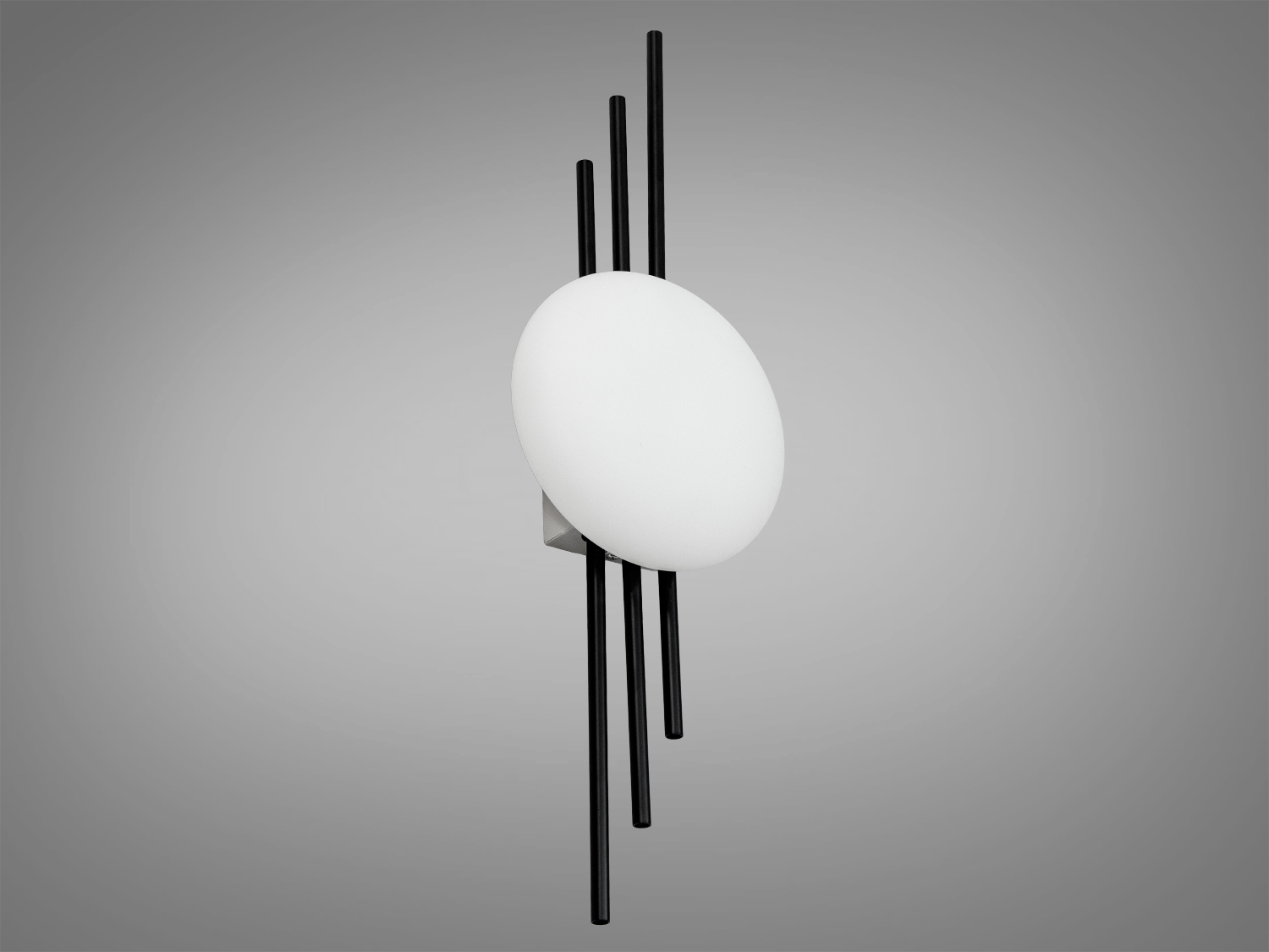 Тонкі чорні металеві стрижні, що оточують кулю, надають дизайну строгості та гармонії.