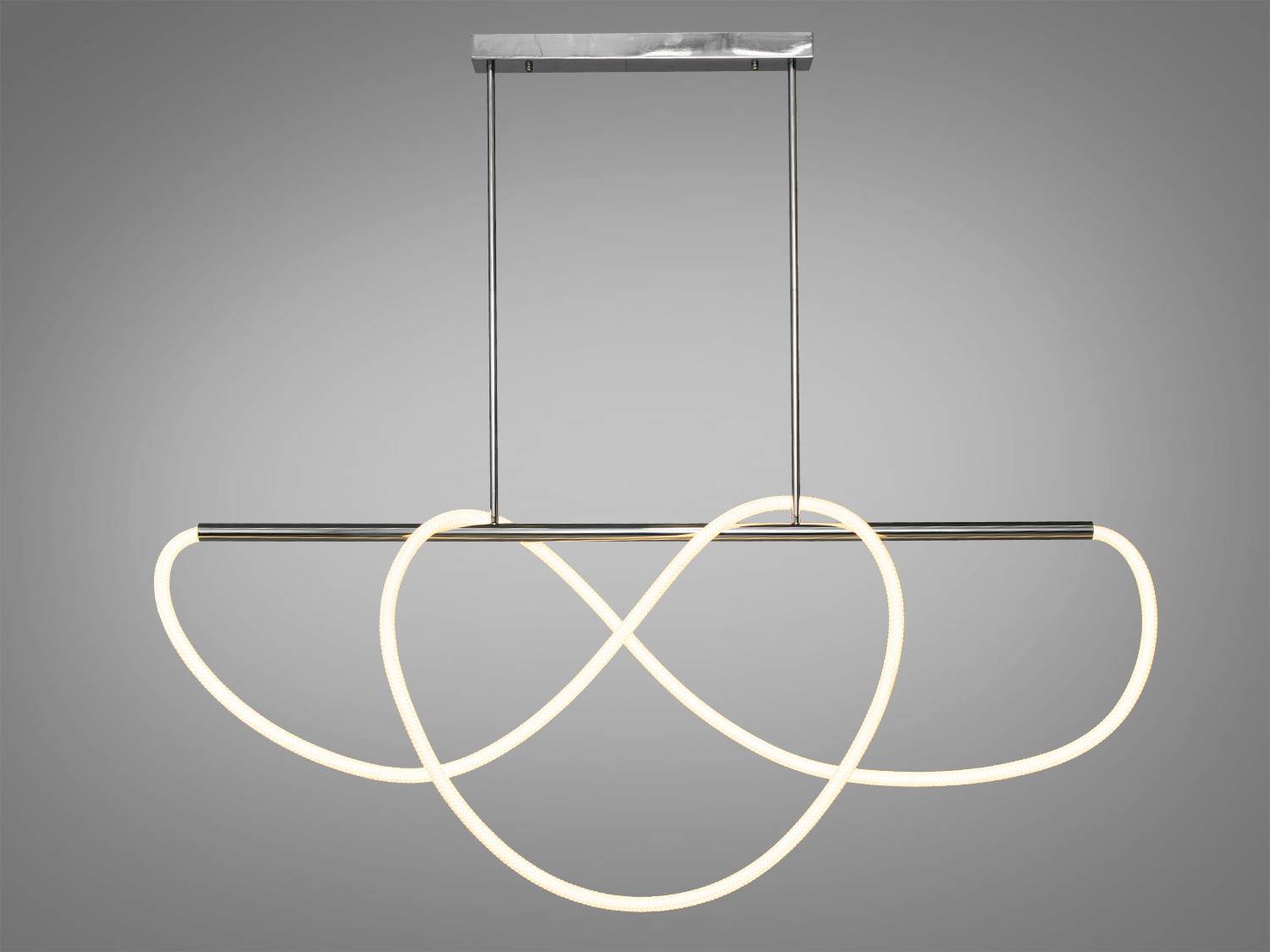 Дизайнерська люстра світлодіодна шланг, колір хром, 48W