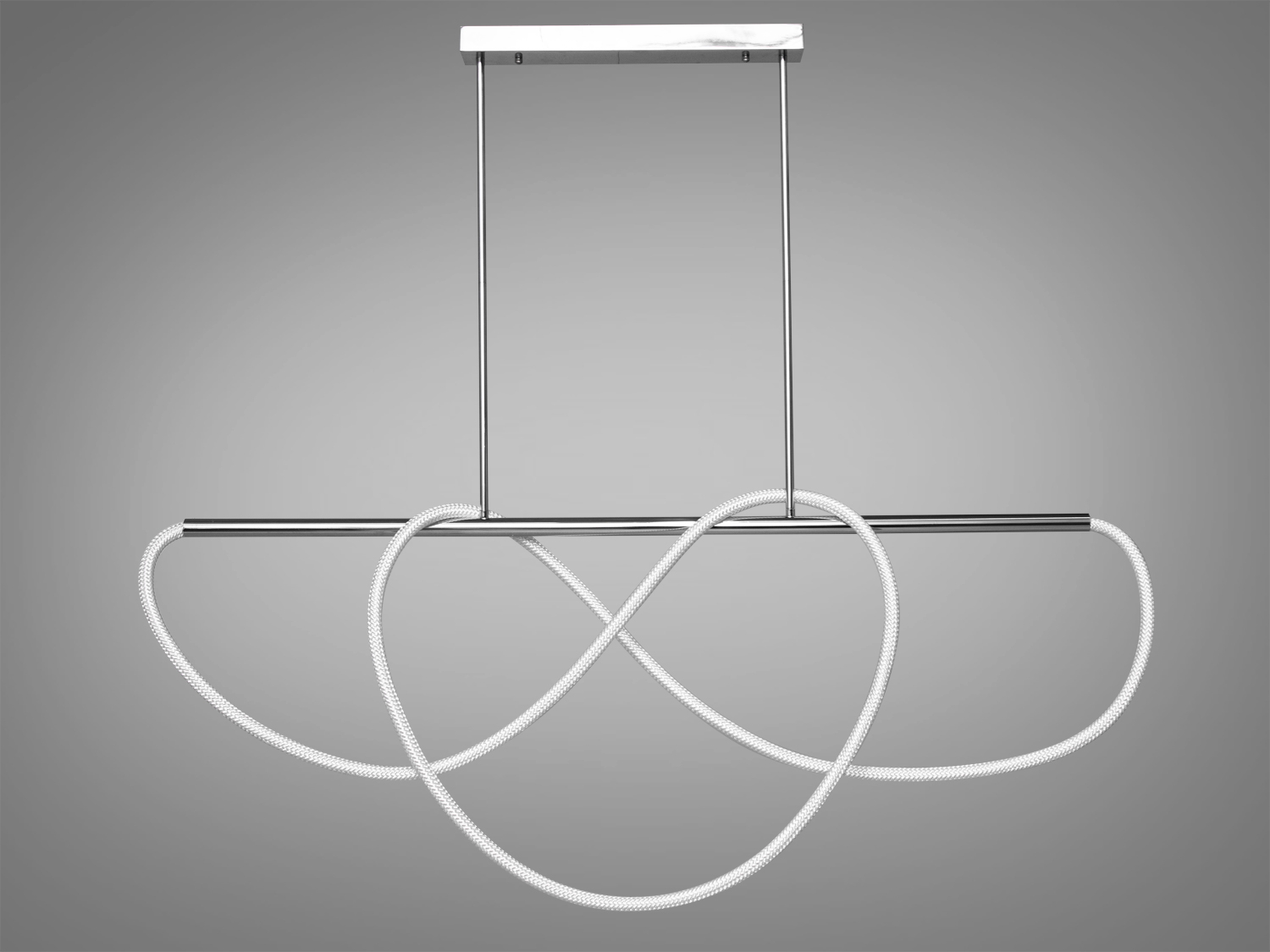 Дизайнерська люстра світлодіодна шланг, колір хром, 48W