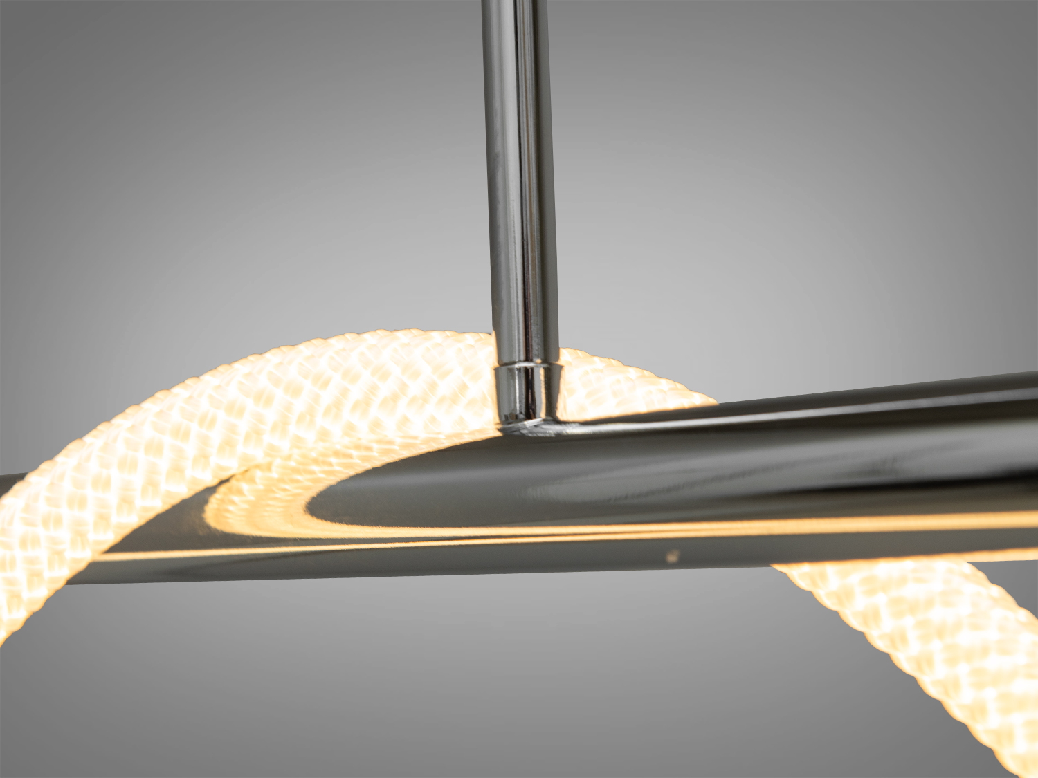 Дизайнерська люстра світлодіодна шланг, колір хром, 48W