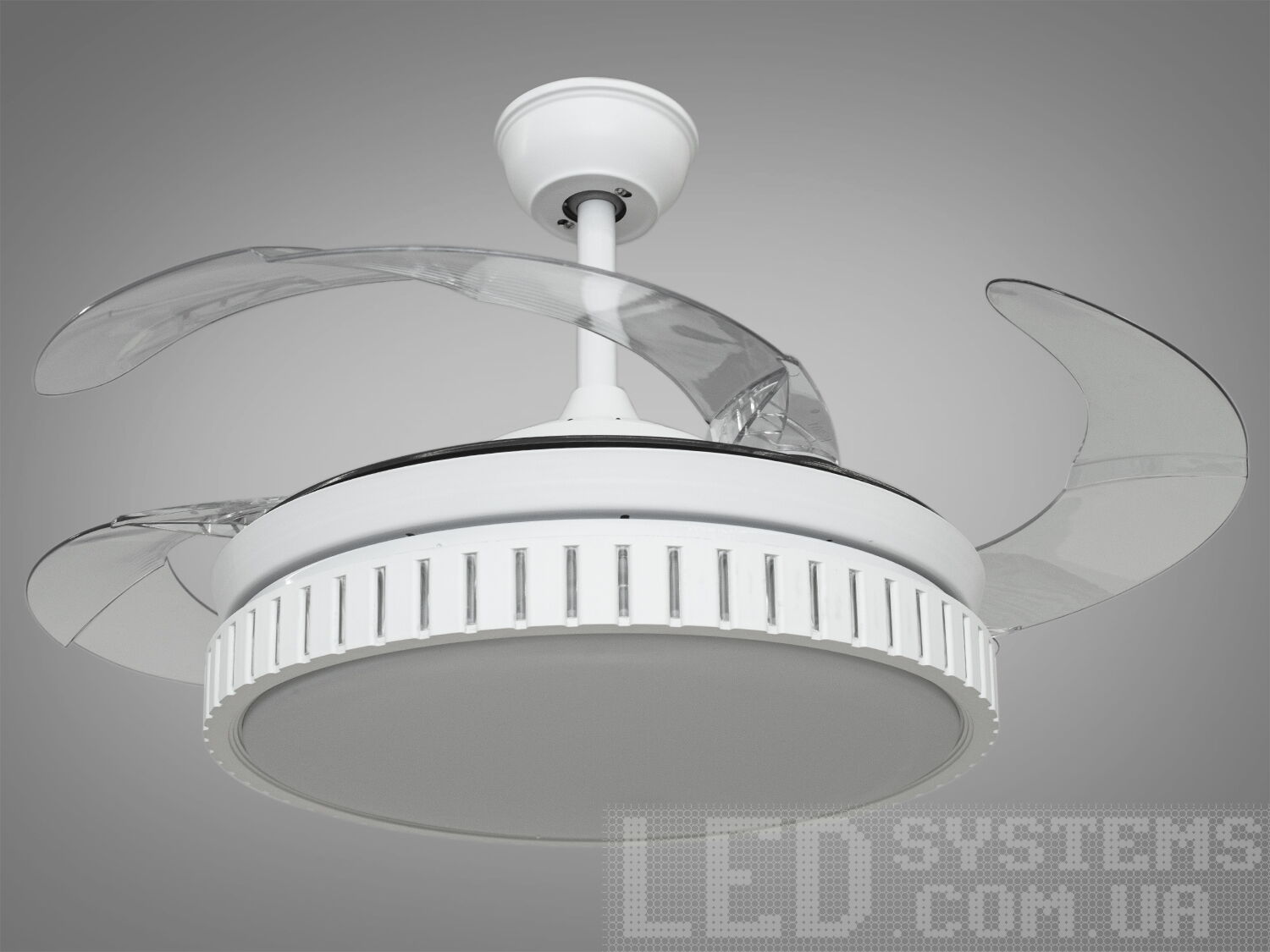 Люстра-вентилятор для невеликої кімнати з пультом, колір білий, 28WЛюстра-вентилятор, Светодиодные люстры, Люстры LED