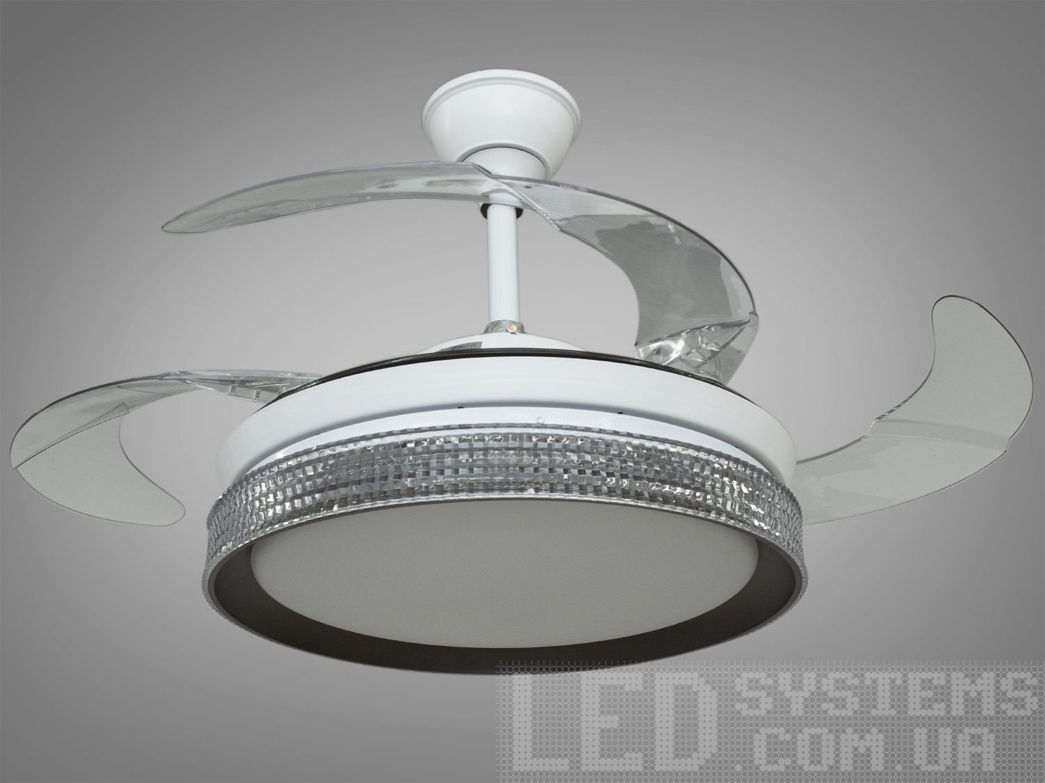 Люстра-вентилятор із пультом для кімнати, колір білий, 28W на 4кв.м