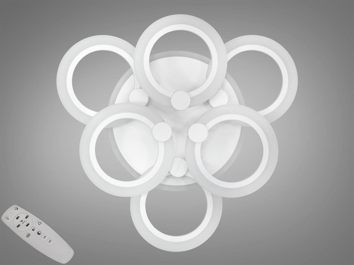 Стельова LED люстра в дитячу з нічником, біла, 85W на 12м2