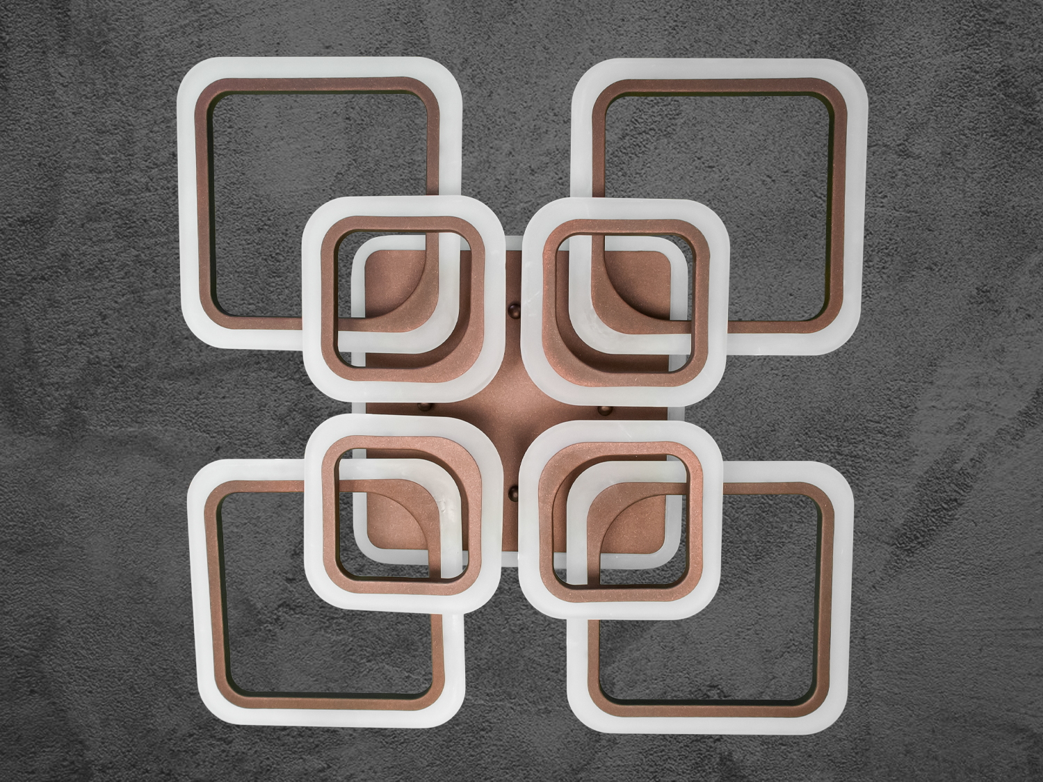 Стельовий світильник з квадратними рамками, що створюють симетричний дизайн. Ідеальний для мінімалістичного інтер′єру з акцентом на простоту.