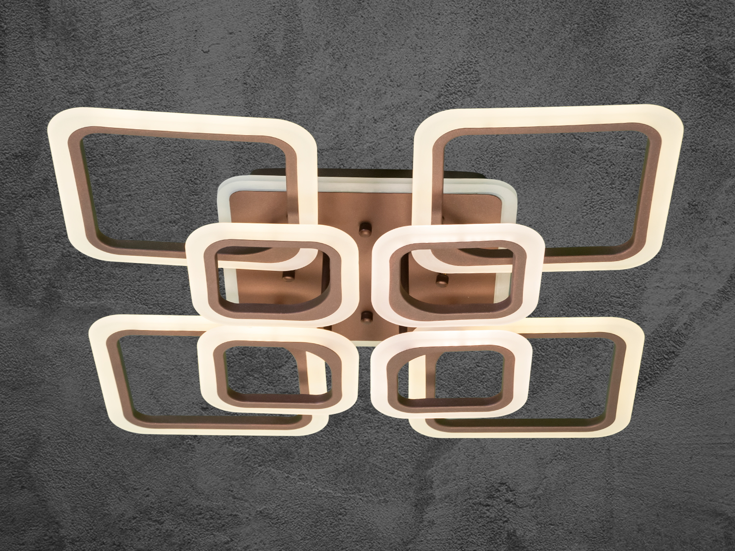 Світлодіодна люстра Diasha Серія 8060 коричнева з диммером і пультом