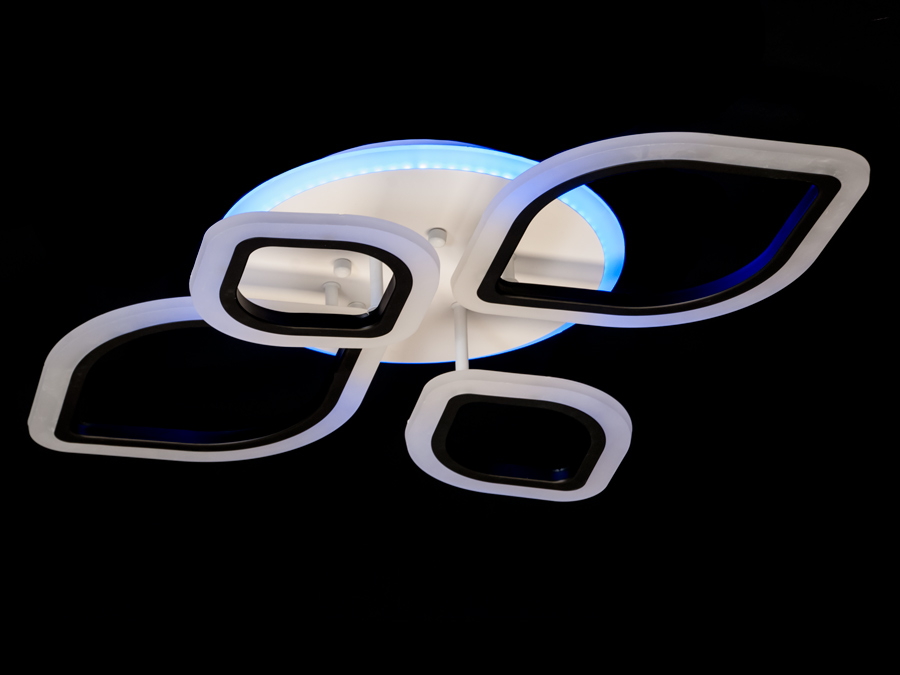 Стельова LED-люстра на кухню з пультом, колір чорний, 75W на 11м2