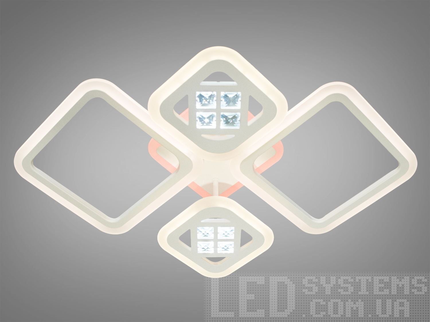 Акрилова LED-люстра в коридор з пультом, з підсвічуванням LED, з димером підходить на площу приміщення приблизно 10кв.м. Застосовується для зали, вітальні, спальні, кухні, коридору, дитячої, оскільки відсутні скляні елементи.
Світлодіодна люстра має кілька режимів: холодний 6000К, нейтральний 4100К, теплий 3200К, включення-вимикання, кольорове підсвічування, змішаний режим. Люстра має електронний димер, що дозволяє регулювати яскравість люстри від 5% до 100% за допомогою пульта, що входить до комплекту.
Кріпиться до стелі будь-якого типу універсальним кріпленням на монтажну планку.
