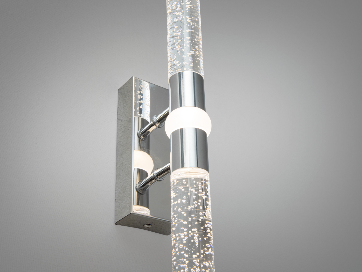 Настінний LED бра хром 8 Вт трубка з бульбашками сучасне освітлення мінімалізм