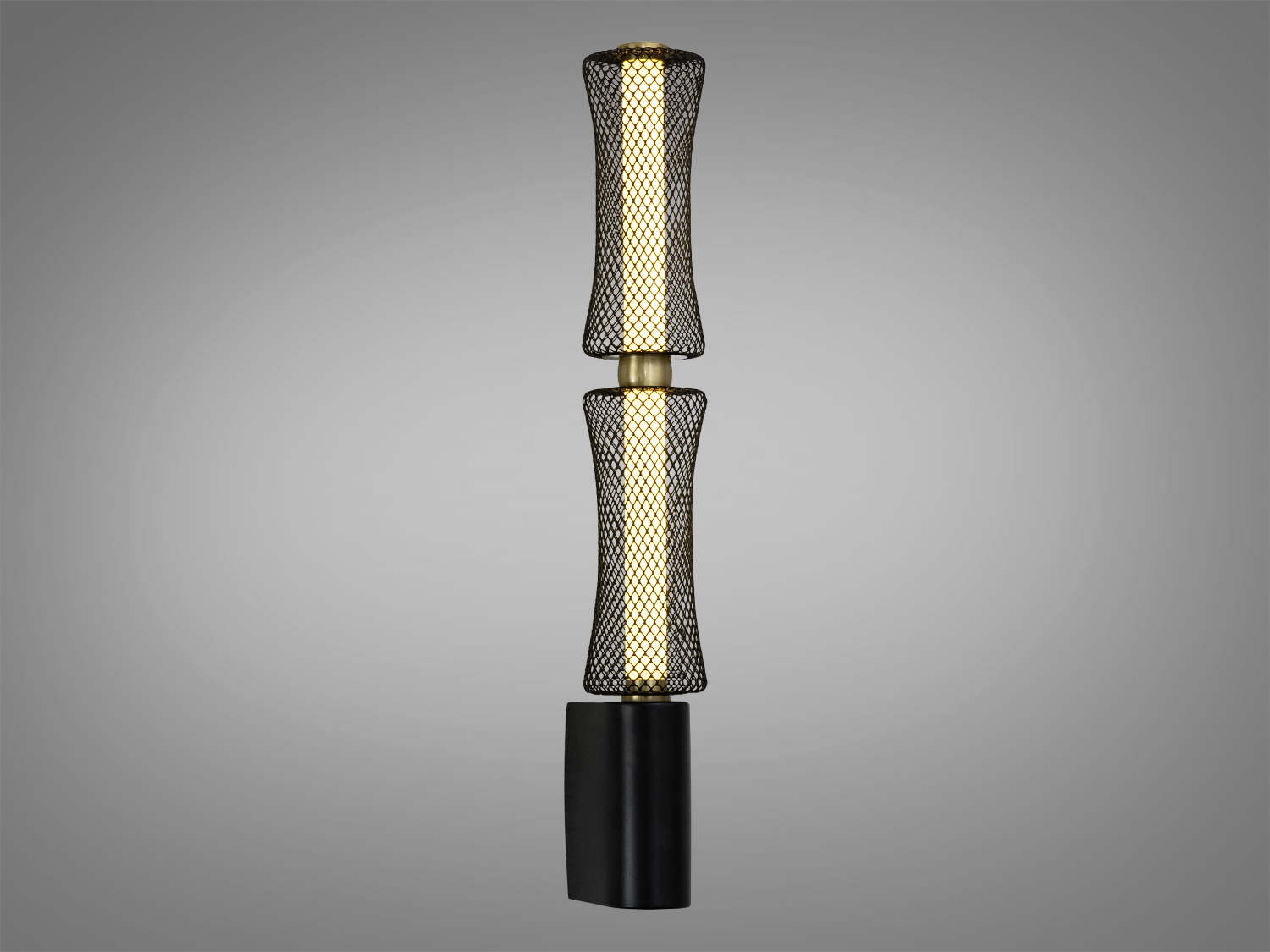 Настінний світильник з металевою сіткою, що створює м′яке світло. Підходить для сучасних інтер′єрів, легко монтується на стіну.